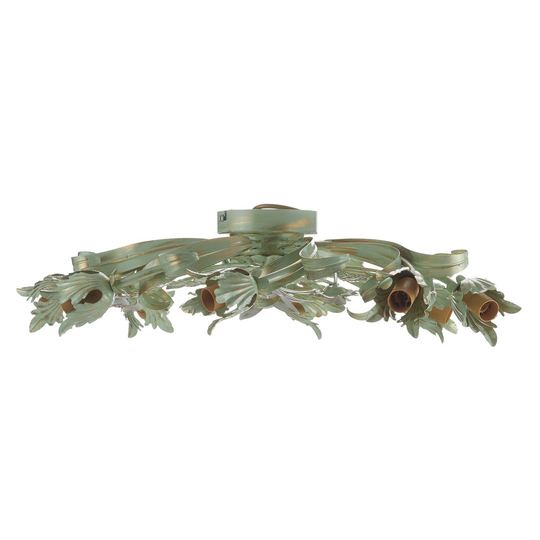Florentine taklampa Tulipe, 8 lampor rund