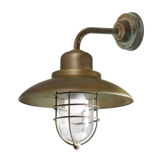 Vägglampa Patio Cage 3303 mässing antik/klar