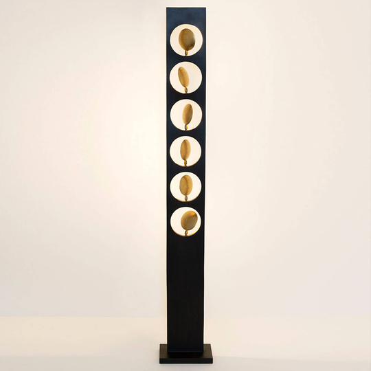 LED-golvlampa Tenacia 6 lampor, roterbara skärmar