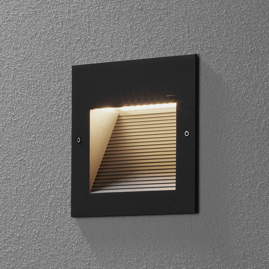 BEGA 24202 LED-vägginbyggnadslampa, 3 000 K grafit
