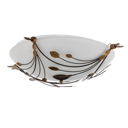Foglie taklampa 67 cm, 3-armad