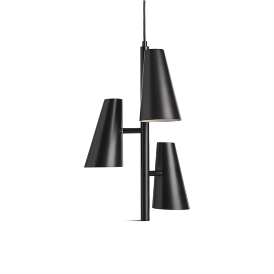 Woud Cono Taklampa Svart 3 Lampskärmar