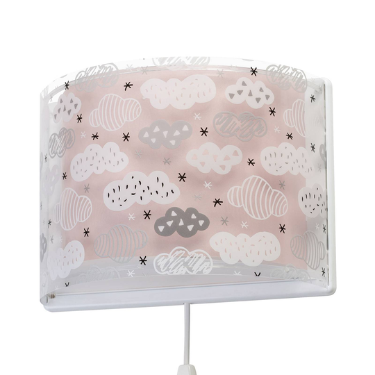 Vägglampa för barnrum Clouds i rosa