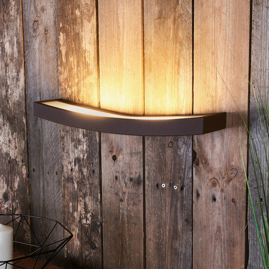 LED-vägglampa Dolce i rost-look, bredd 50 cm