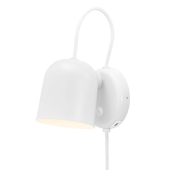 Vägglampa Angle, med vippströmbrytare, vit