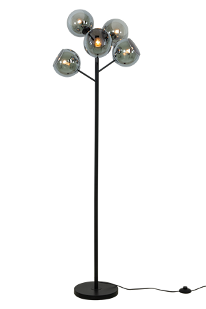 Atom Golvlampa 5-Arm Upp Svart/Rök IP20