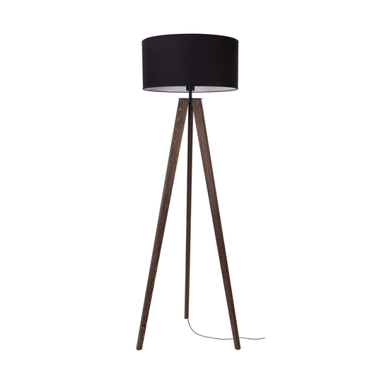 Golvlampa Maira, trebent, nötträd, svart