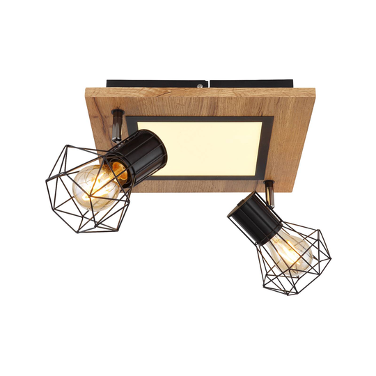 Taklampa Priska med LED, 2 lampor, 30x30cm