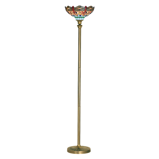 Golvlampa Dragonfly i Tiffany-stil