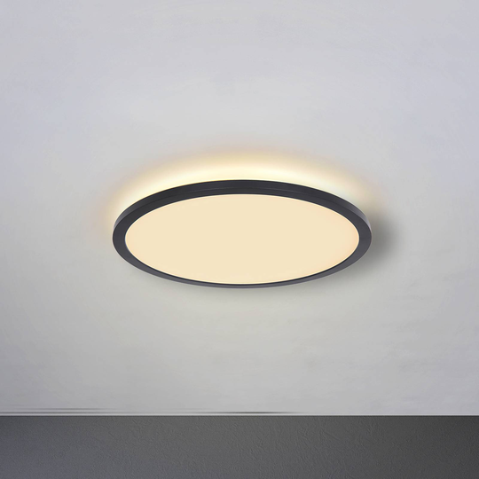 LED-taklampa Sapana, svart, rund, dimbar