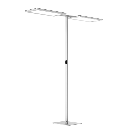 LED-golvlampa Yara.double 4 000 K, BT, PIR, silver