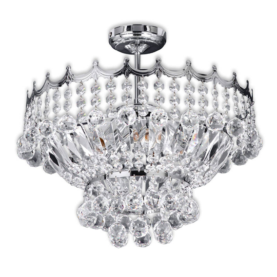 Kristall-taklampa Versailles i krom