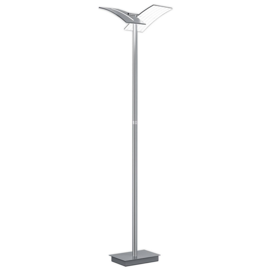LED-golvlampa Dual med strömbrytare, nickel 192 cm