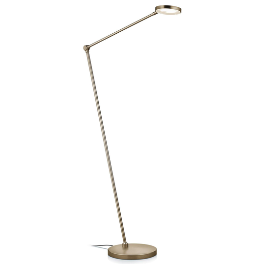 LED-golvlampa Thea-S geststyrning, brons