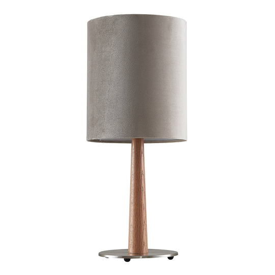 Lucande Heily bordslampa, cylinder, 30 cm, grå