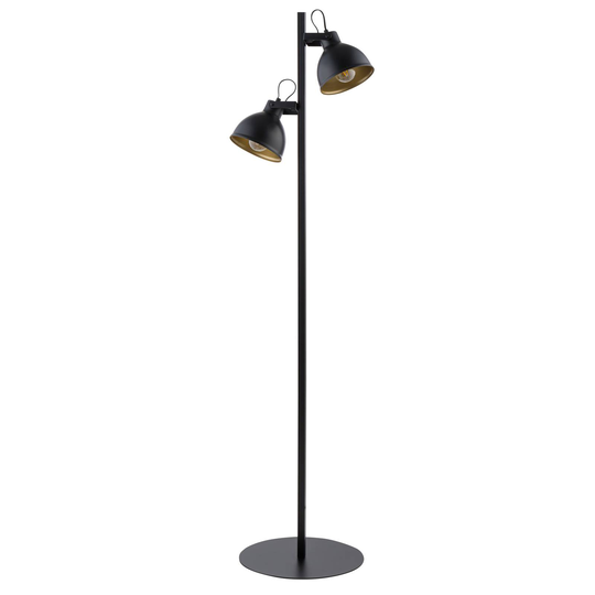 Golvlampa Trial, 2 skärm vridbar svart/guld