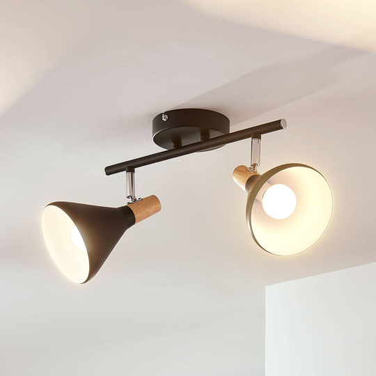 LED-taklampa Arina i svart med 2 ljuskällor