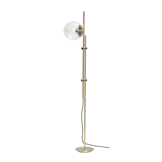 Golvlampa mässing glas Hubsch