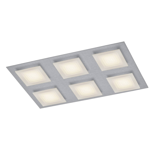 BANKAMP Ino LED-taklampa 6 lampor silver