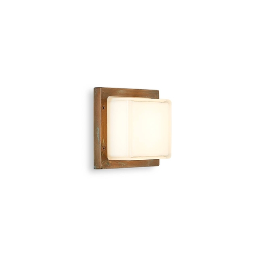 LED-utomhusvägglampa Ice Cubic 3403, mässing antik
