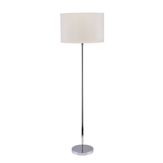 Golvlampa Hotel, ecru/krom