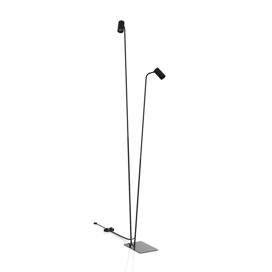 Golvlampa Mono II, 2 lampor, svart