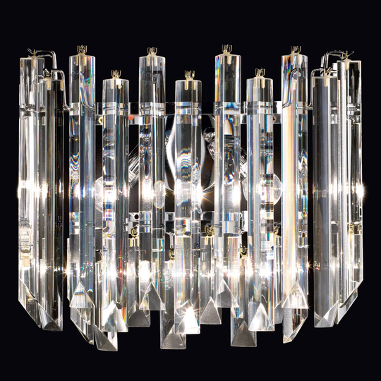 Vägglampa Cristalli av Muranoglas krom 38 cm