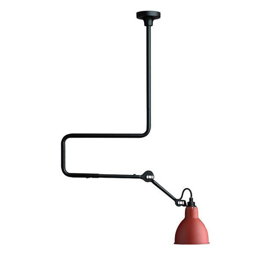 Lampe Gras N312 Taklampa Matt Svart & Röd