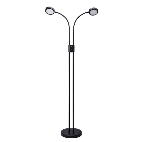 Lindby Toulin LED-golvlampa, 2 lampor svart