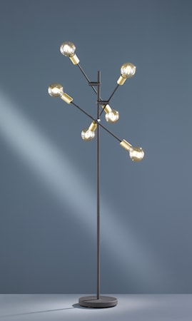 Cross Golvlampa 6L E27 Svart/Guld