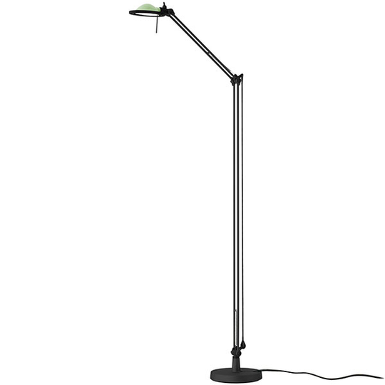Luceplan Berenice Golvlampa Svart Body M. Grön Glass Lampskärm