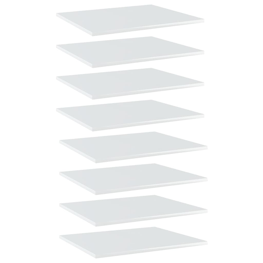 vidaXL Hyllplan 8 st vit högglans 60x50x1,5 cm konstruerat trä