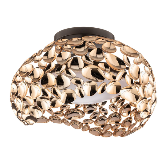 LED-taklampa Narisa, Ø 46 cm, roséguld