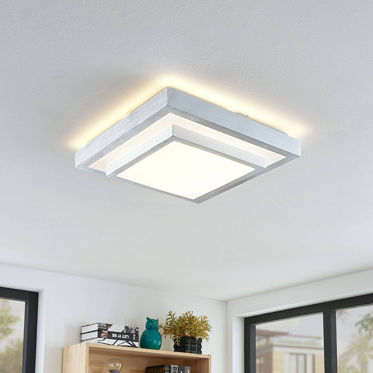 Lindby Mirco LED-taklampa, kantig, 37,5 cm