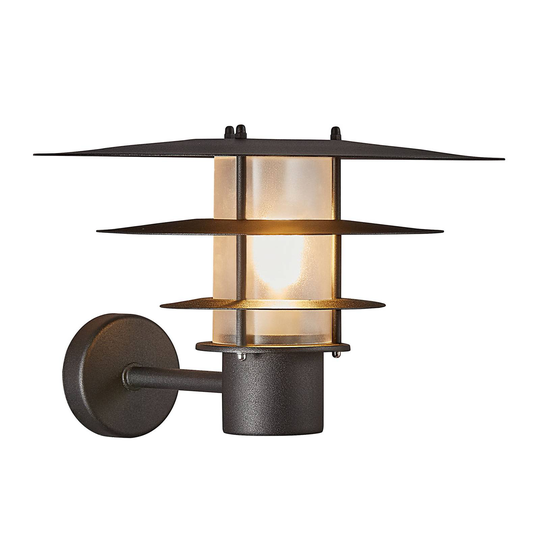 Utomhusvägglampa Bastia svart Ø 35 cm