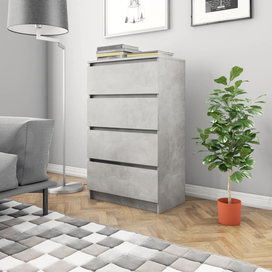 vidaXL Byrå betonggrå 60x35x98,5 cm konstruerat trä