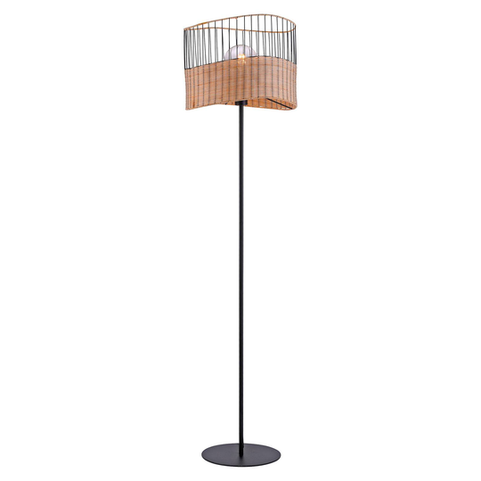 Golvlampa Reed av trä och metall