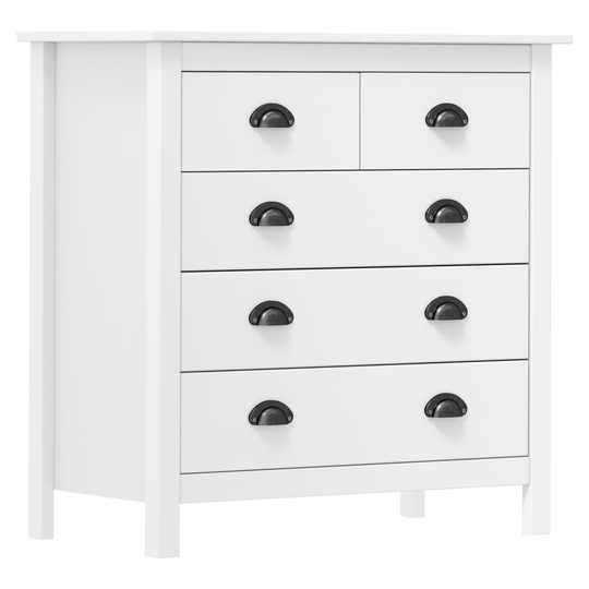 vidaXL Skänk Hill Range vit 79x40x80 cm massiv furu