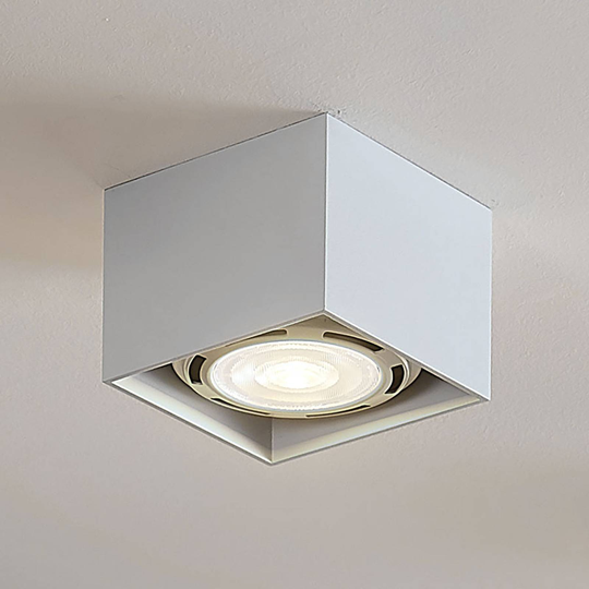LED-takspotlight Mabel, kantig, vit