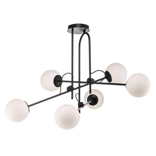 Taklampa Kabo, svart, 6 lampor