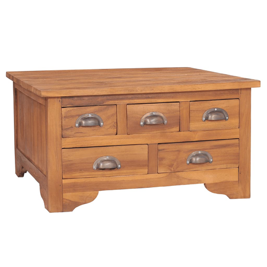 vidaXL Soffbord med öppningsbar bordsskiva 65x64x35 cm massiv teak