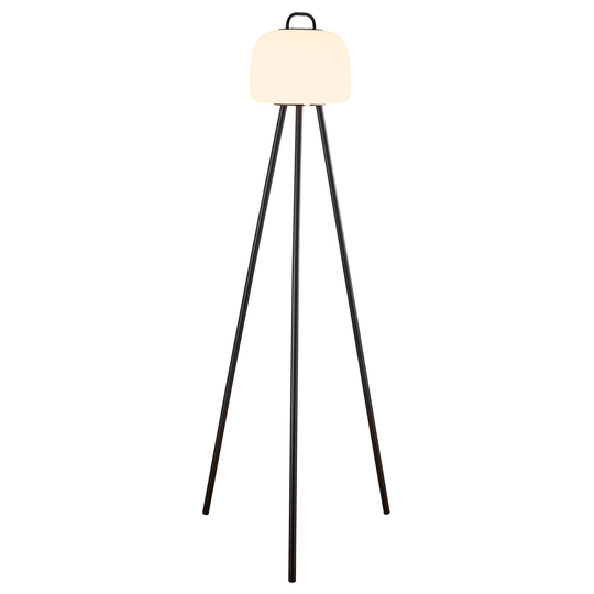 LED-golvlampa Kettle Tripod metall, skärm 22 cm