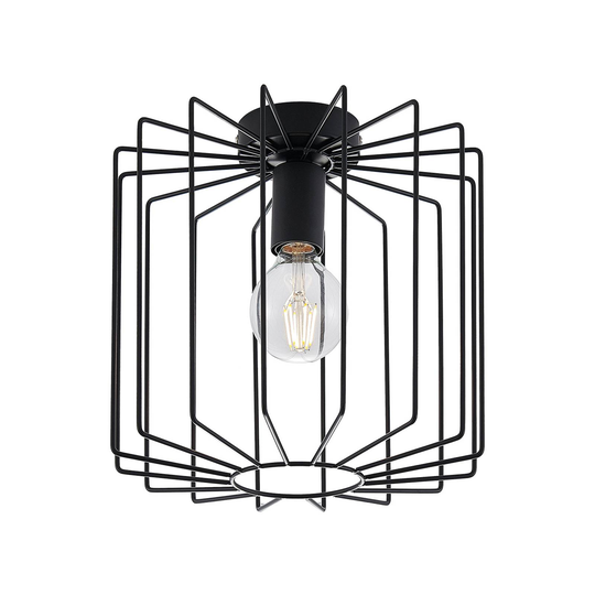 Lindby Agosto taklampa, metallbur, svart