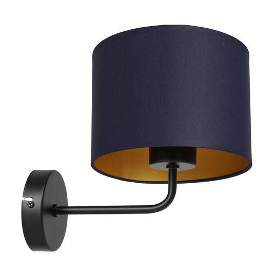 Vägglampa Soho cylindrisk blå/guld