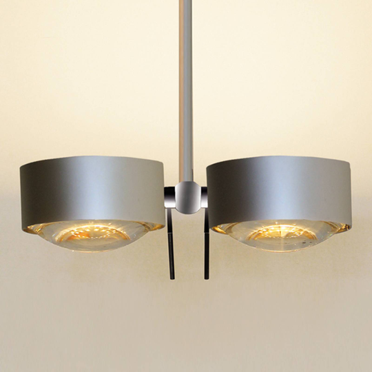 2 ljuskällor Taklampa PUK , matt krom, 30 cm