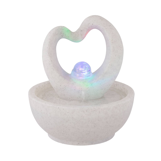 LED-rumsfontän Fontana med hjärtform, grå, RGB
