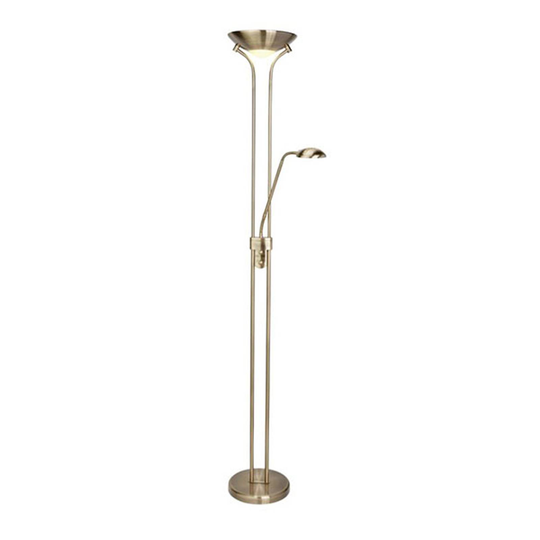 LED-uplight-golvlampa Mother & Child antik mässing
