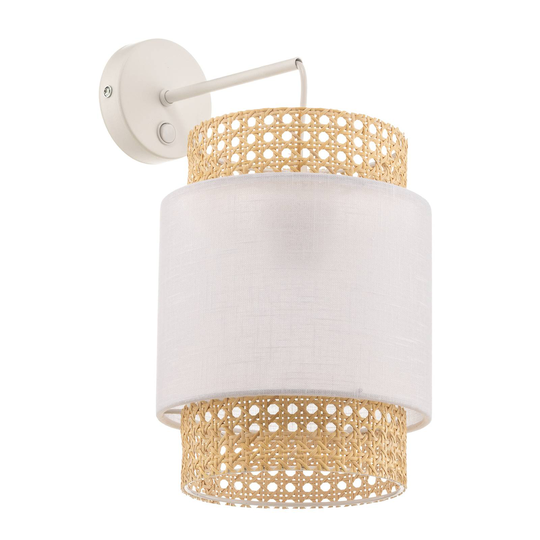 Vägglampa Boho, vit/rotting