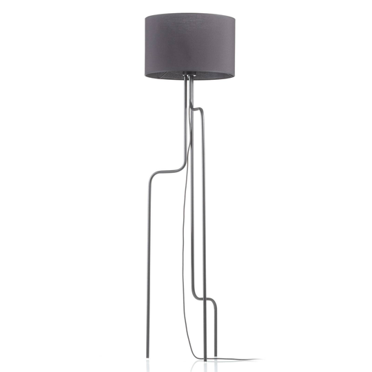 Textil-golvlampa Borneo, svart, tre ben