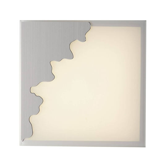 Vägglampa Chic, kantig silver/satinerad 25 x 25 cm